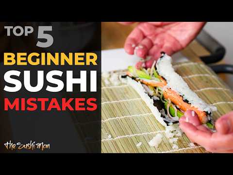 Part of a video titled Top BEGINNER SUSHI MISTAKES (and How to Avoid Them ... - YouTube