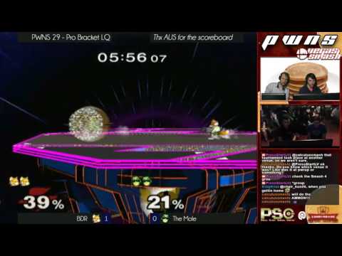 PWNS 29 - Melee - Pro - LQ - BDR (Fox) vs The Mole (Falcon)
