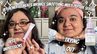 ✨HEY HONEY WRINKLE SMOOTHING MULTI PEPTIDE SERUM✨ First Impressions l Review l Try On (Ipsy)