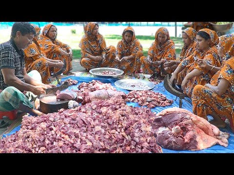 Beef Kosha & Khichdi - Full Cow Beef Meat Vuna Curry Cooking with Japanese Team for Villagers