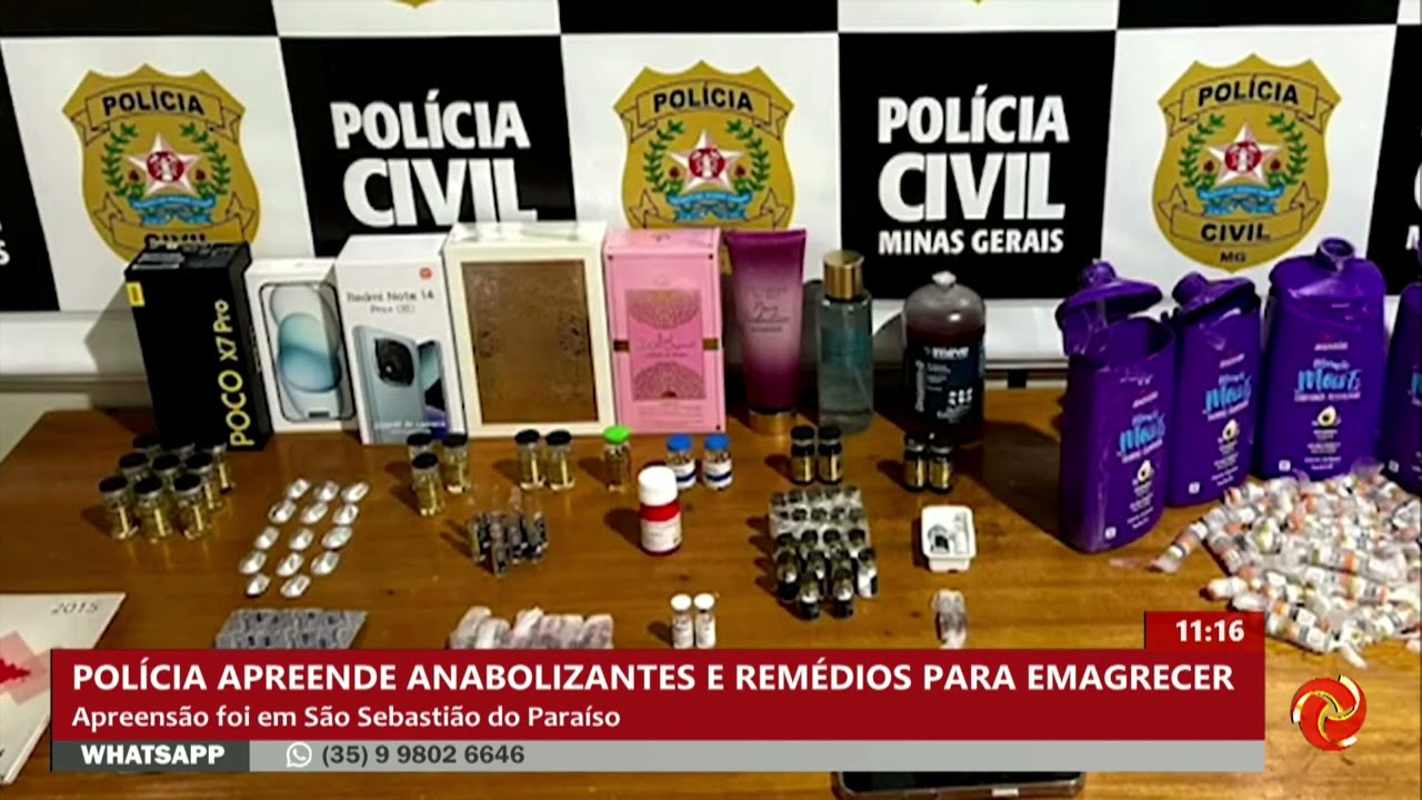 Polícia apreende anabolizantes e remédios ilegais em São Sebastião do Paraíso