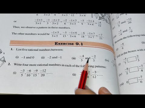 Rational Numbers Ex-9.1 Chapter -9  || Class 7th Maths