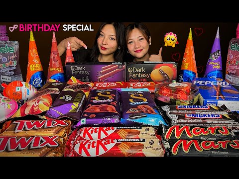 CHOCOLATE PARTY😍| EATING ICECREAM, DIARYMILK, KITKAT, CORNETO, SLIK BUBBLE, SNEKERS, CHOCO BAR |