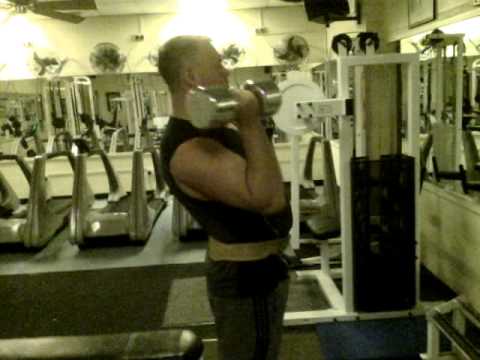 Dave in the Dumbbell Curl and Press Challenge