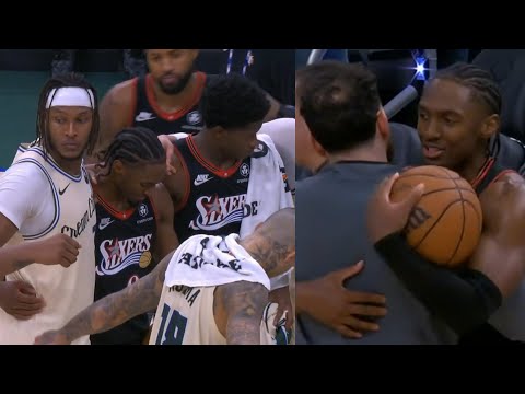 Tyrese Maxey joins Bucks prayer circle after career high 54pts vs Bucks - Full Highlights