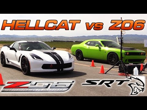 Corvette Z06 vs Hellcat - 1/2 Mile Drag Race!