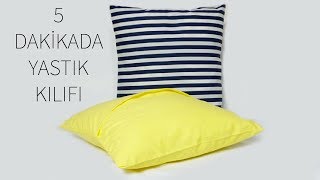 5 dakikada yastık kılıfı nasıl yapılır/Düğme, fermuara gerek yok/kendin yap/diy