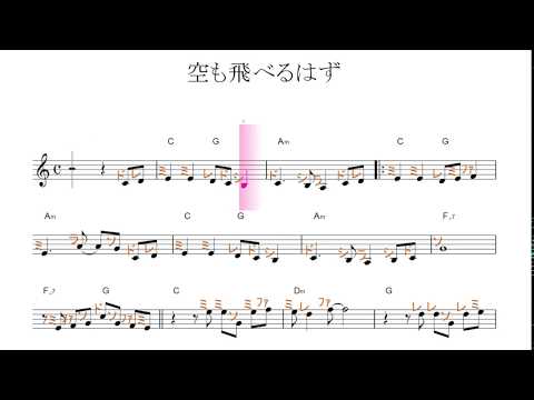 空も飛べるはず（スピッツ）原曲key=C／ドレミで歌う楽譜【コード付き】