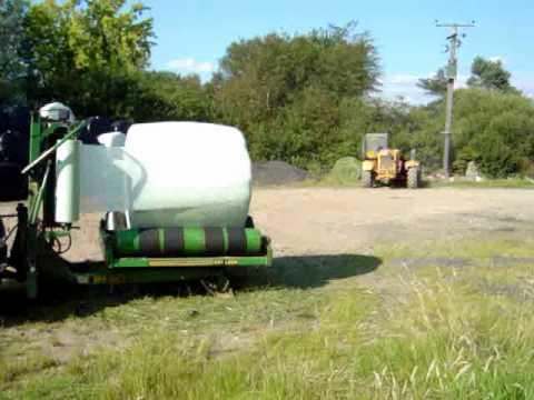 Making round bale grass silage at Shaw Farm