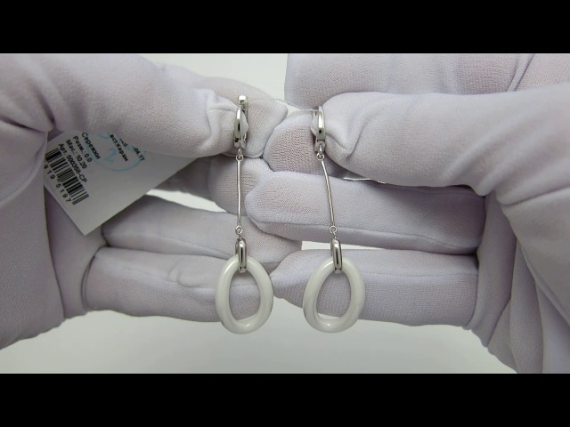 Срібні сережки з керамікою сжх30 Відео огляд