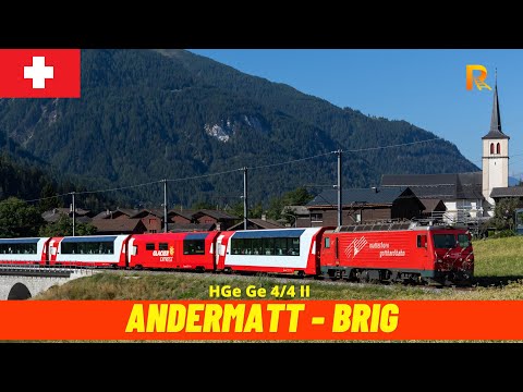Cab Ride Glacier Express Andermatt - Brig (Matterhorn Gotthard Bahn, April 2025, Switzerland) 4K