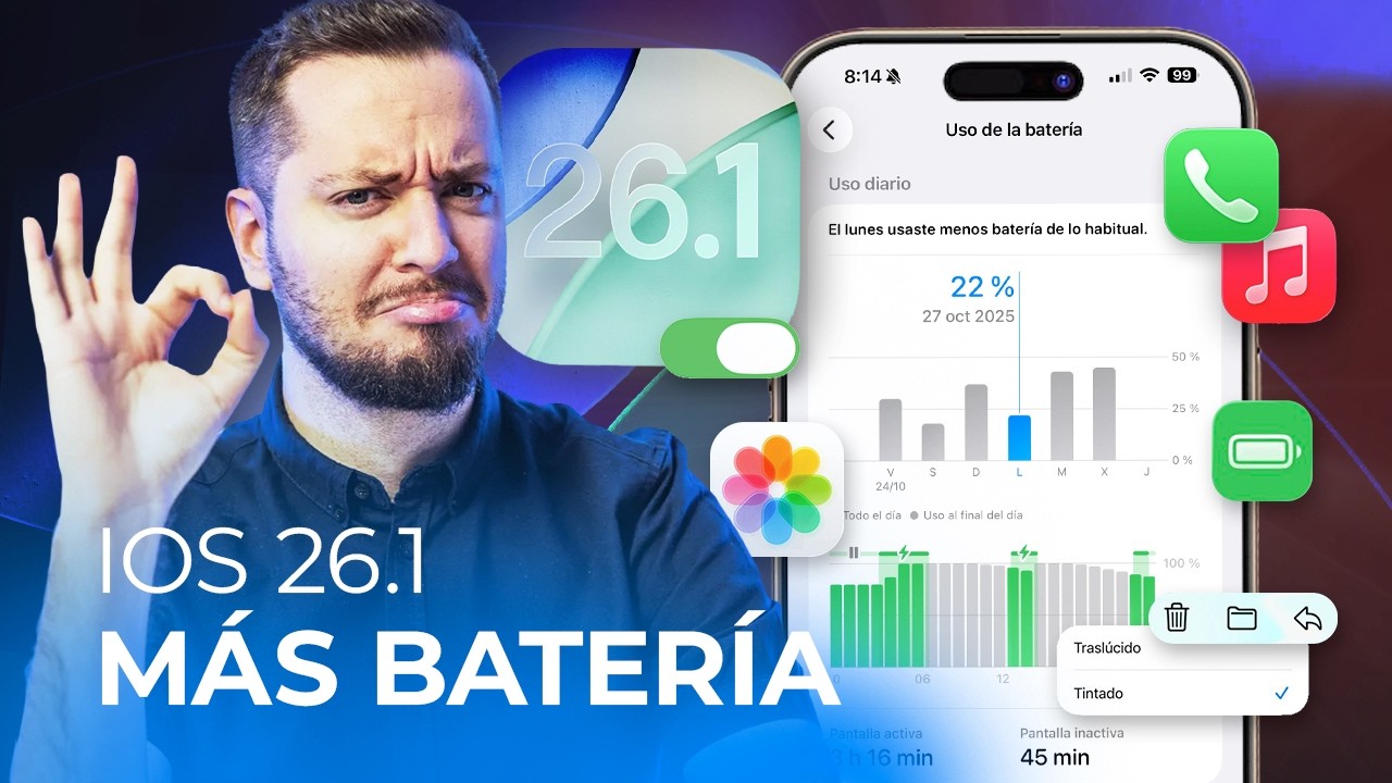 iOS 26.1 ANÁLISIS COMPLETO: MEJOR batería y +15 cambios OCULTOS