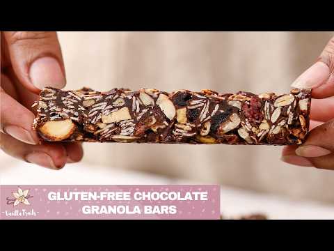 Easy Chocolate Granola Bars | Gluten free, vegan friendly | Very Nutritious, chocolatey Snack Bars