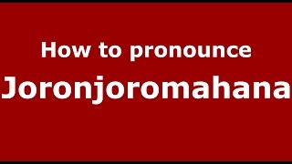 How to pronounce Joronjoromahana