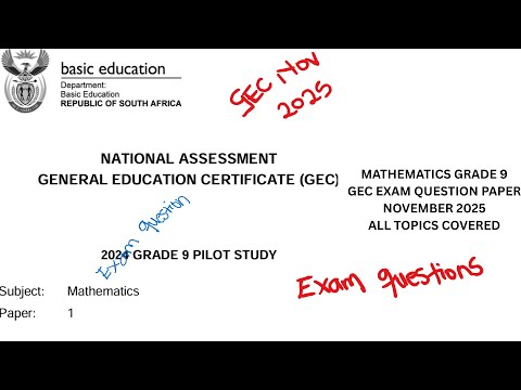 Grade 9 Mathematics GEC full question paper I November 2025 I Paper 1 I All topics covered
