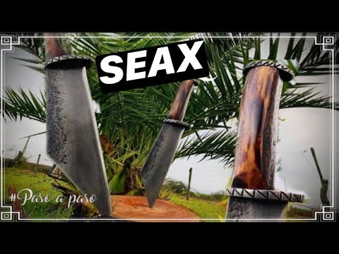 #FORJA CUCHILLO SEAX. seax vikingo (de elastico de carro). #forging knife seax viking's
