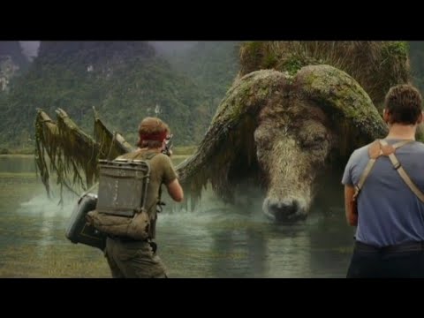 GIANT BUFFALO scene -kong: skull island (2017) Hollywood movie clips fight