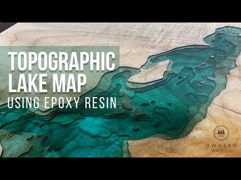 Topographic Lake Map Filled with Epoxy | MAS Epoxies & Owasso Woods
