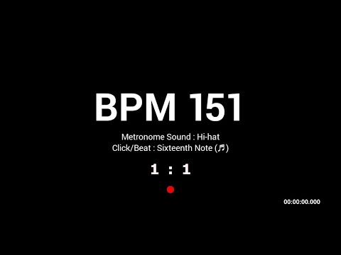 Metronome BPM 151 / Hi-hat / 16th (Half-opened)