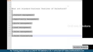 Explain Standard Business Features of Salesforce?