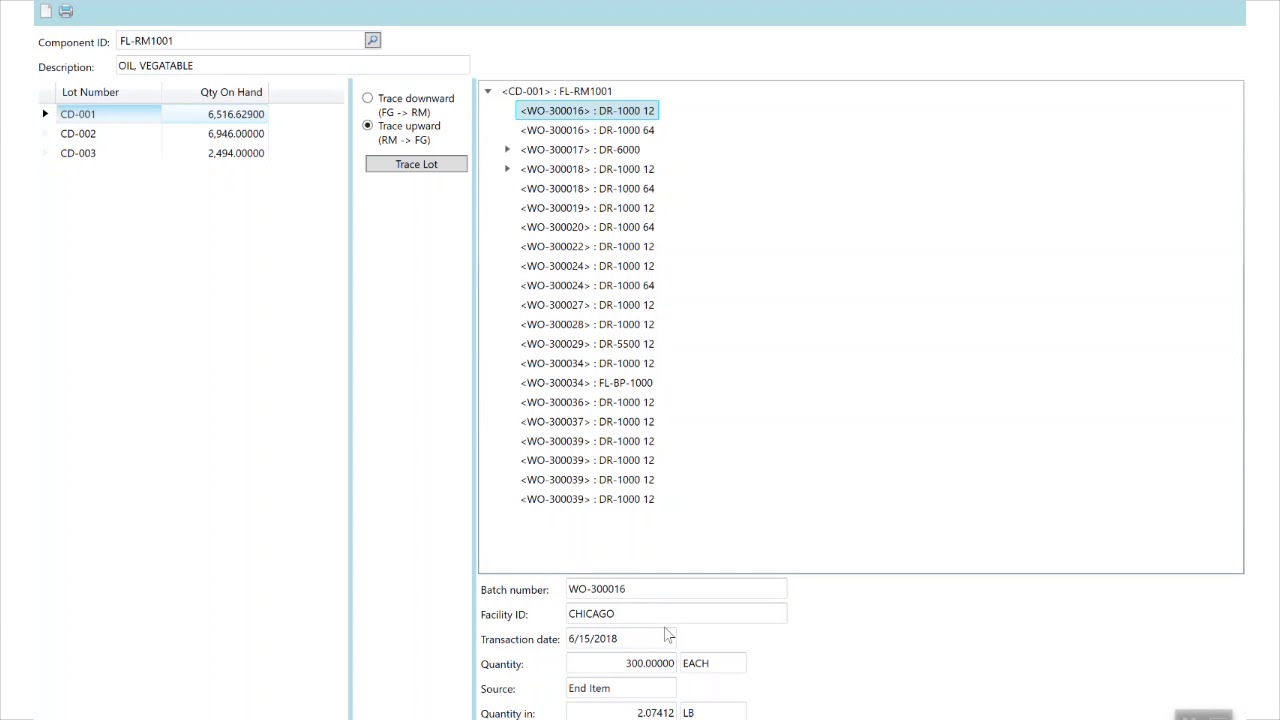 Lot Traceability & Recall | Vicinity Software