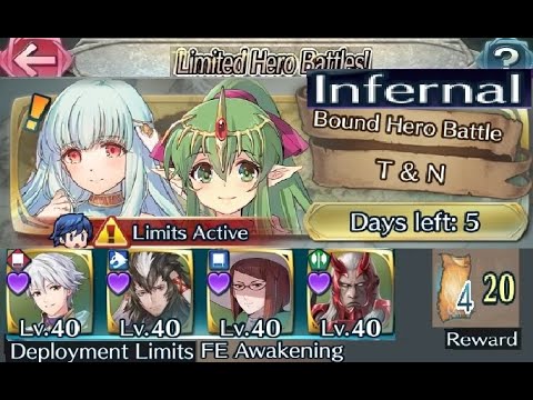 The battle with Limited unit : Vs. Tiki & Ninian - Infernal (with F2P units, No SIs but seals)