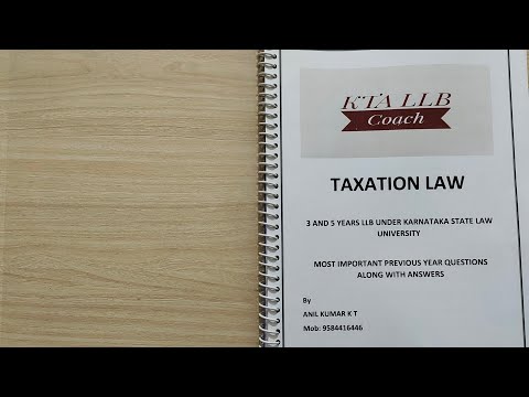 Taxation Law Printed notes for 3 and 5 Years LLB under KSLU for more details contact:+9584416446
