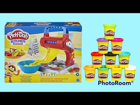 Hasbro Play-Doh plastilino rinkinys „Makaronų aparatas“ video