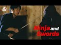 How did the ninja defend themselves with a sword?