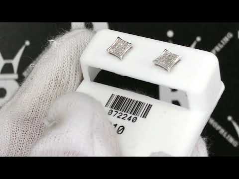 Small Kite Diamond Earrings .08cttw 10K White Gold J072240