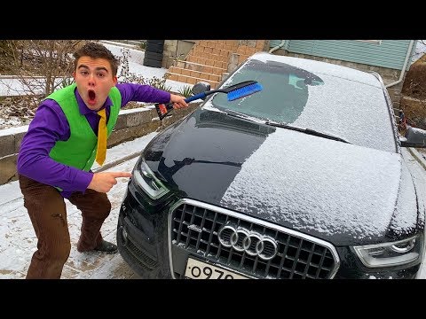 A LOT OF Snow on Car VS Mr. Joe on Audi Q3 in Winter VS Snow