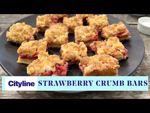 Niagara strawberry crumb bars