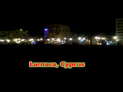 Larnaca at night view from Beach (Cyprus)
