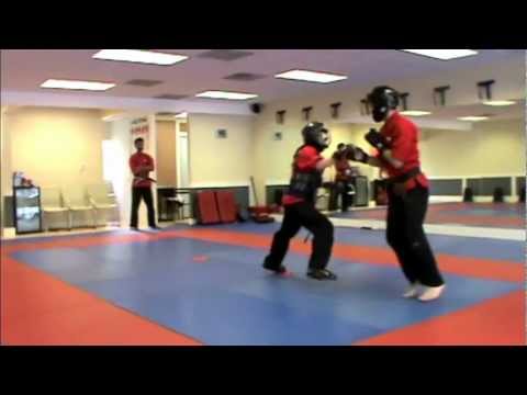 Warm up point sparring match for upcoming tournaments