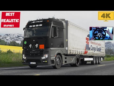 Mercedes-Benz Actros | MP4 | Realistic Driving | PNG +RESHADE |  Östersund - Oppdal