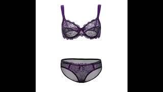 Mesh Thin Lace Lingerie Set Sexy Women Ultra Bra Underwear Gather And Panties