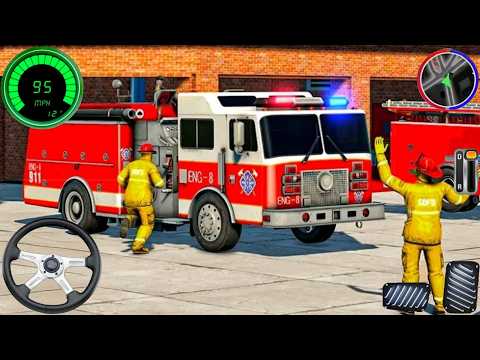 Fire Truck City Rescue Simulator - 911 US Emergency Fire Truck Driving 3D - Android Gameplay