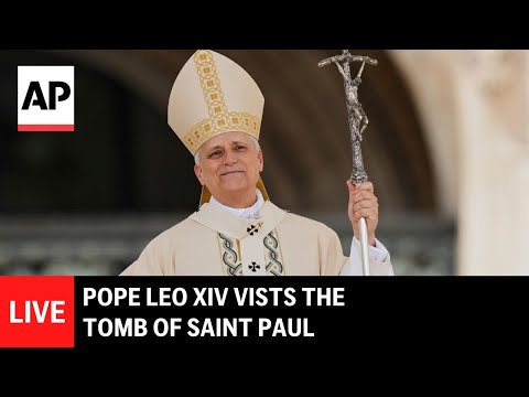 LIVE: Pope Leo XIV visits the tomb of Saint Paul
