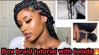 JUMBO BOX BRAID TUTORIAL WITH BEADS ON THE END | ShawnJewel