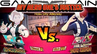 My Hero: One's Justice Gameplay - Uraraka VS Todoroki