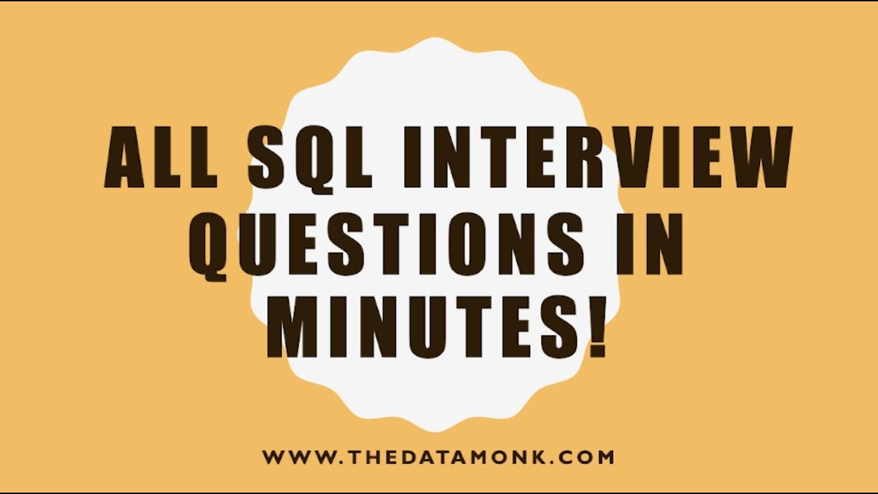 SQL Most asked Interview Questions | Analytics Interview preparation | The Data Monk