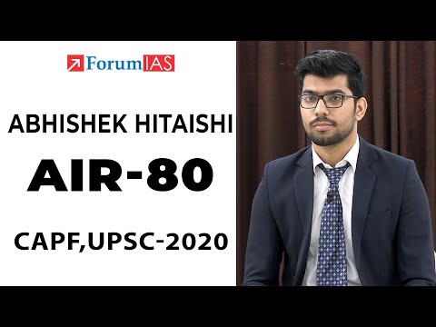 Abhishek Hitaishi, AIR - 80, CAPF (UPSC 2020), Mock Interview