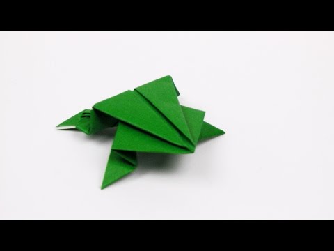 Origami jumping Frog