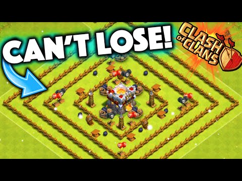 Clash of Clans - IMPOSSIBLE TO LOSE BASE! Level 1 Town Hall 11 Defense Troll Base!