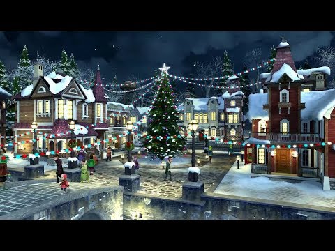🎅🎄 Christmas Snowing Village  ☃️❄️⭐️ Relaxing Festive Xmas Music Instrumental Piano ⭐️ 3 HR 1080H