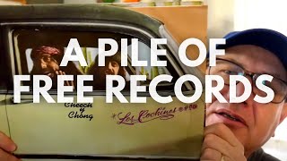 A pile of FREE vinyl records to show.