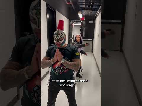 Zelina Vega does the chancla challenge with Rey Mysterio!