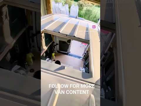 Maxxair SkyMaxx skylight fitted. A whooping 700mm wide😍😍😍 Perfect for stargazing #vanlife #maxxair