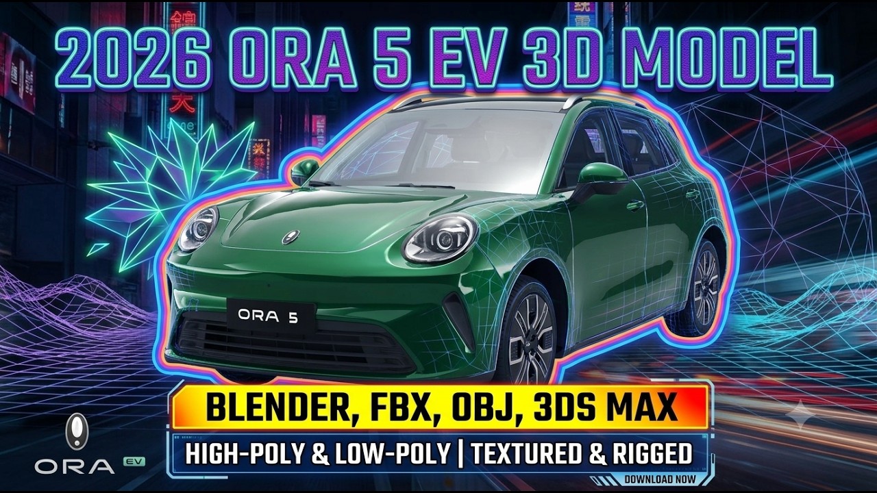 2026 GWM Ora 5 EV With Interior 3D Model