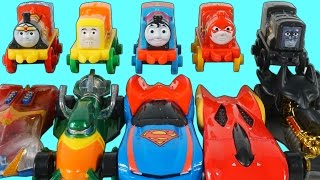 HOT WHEELS THOMAS AND FRIENDS JUSTICE LEAGUE SUPERFRIENDS SUPERHEROES RACE AND CRASH